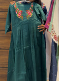 Pure Cotton Embroidered A-Line Two-Piece Kurta Set