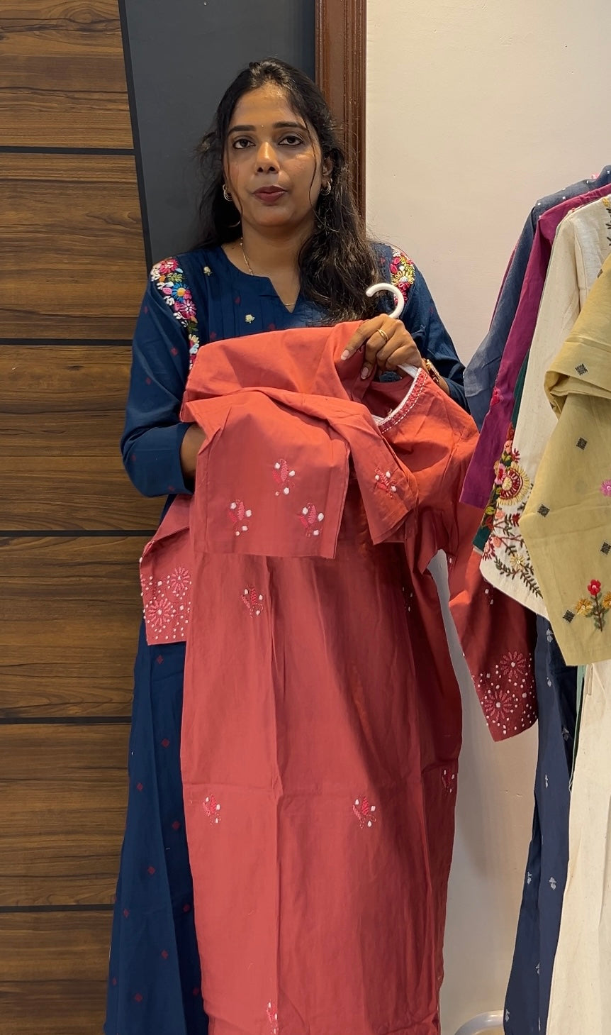 Pure Cotton Embroidered Two-Piece Kurta Set