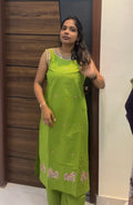 Cotton Pichwai Embroidered Two-Piece Kurta Set