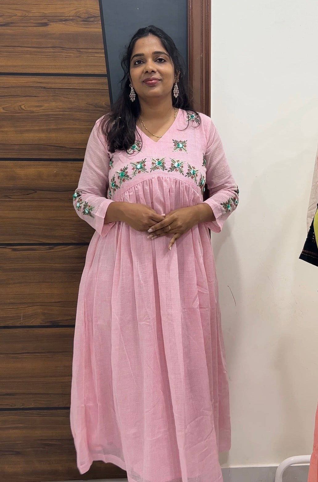 Premium Kota Embroidered Three-Piece Kurta Set