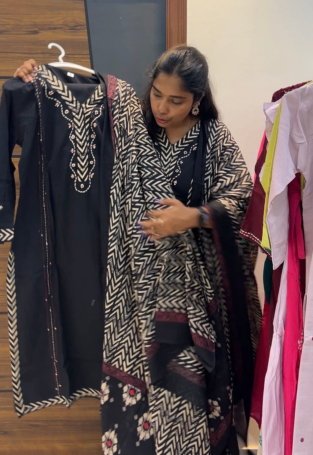 Cotton Three-Piece Kurta Set