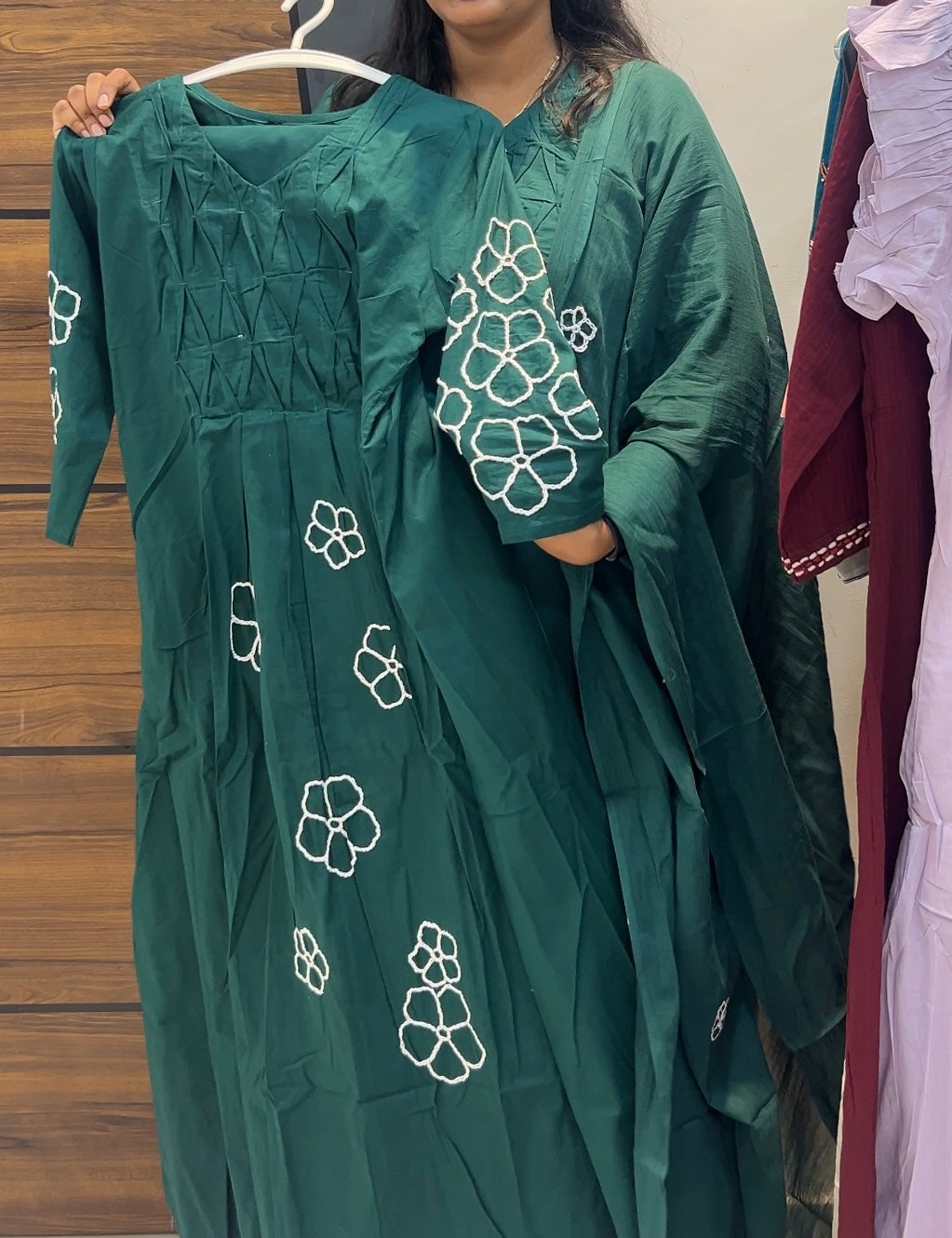 Beautiful Cotton Embroidered Three-Piece Kurta Set