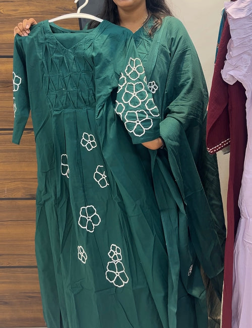 Beautiful Cotton Embroidered Three-Piece Kurta Set