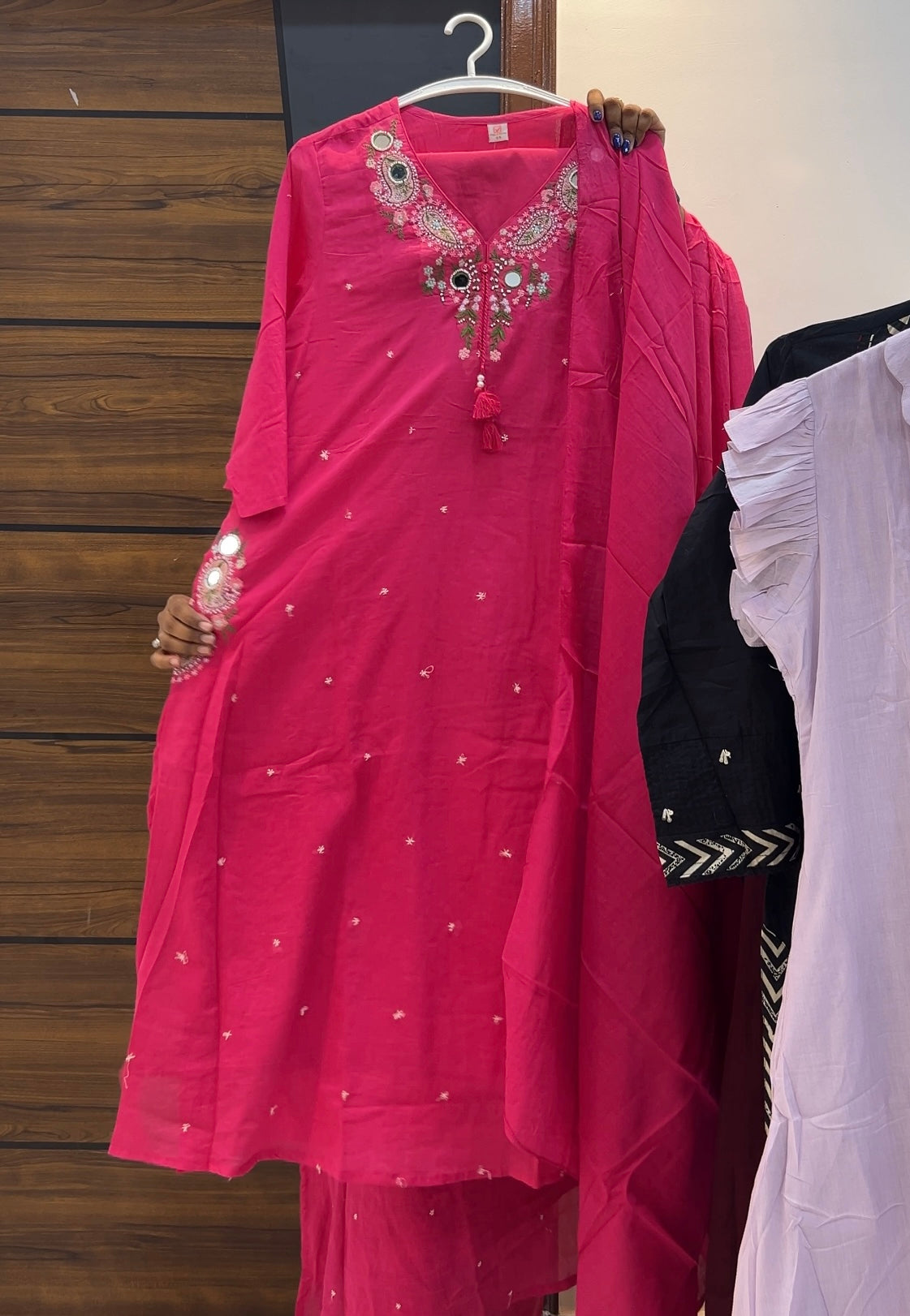 Premium Mal Cotton Full-Length A-Line Three-Piece Kurta Set