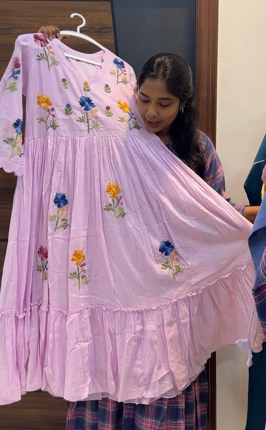 Soft Mul Cotton Embroidered Frock