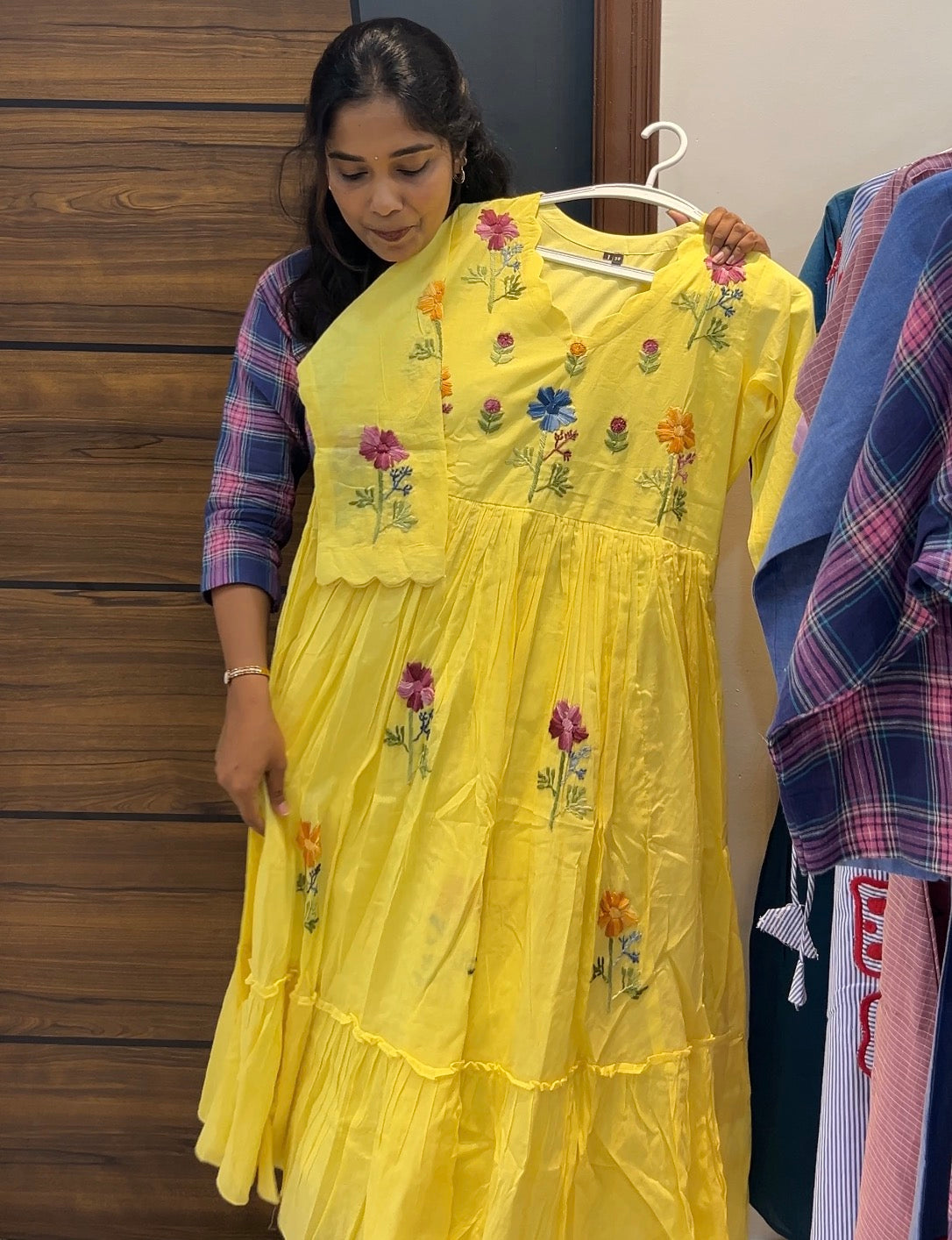 Soft Mul Cotton Embroidered Frock