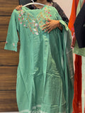 Handloom A Line Jamdani Woven Three-Piece Kurta Set