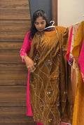Premium Mul Chanderi Embroidered Three-Piece Kurta Set