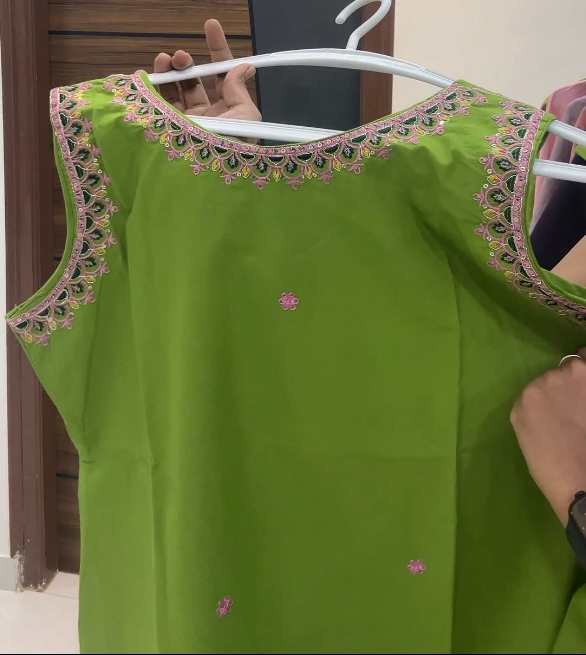 Cotton Pichwai Embroidered Two-Piece Kurta Set
