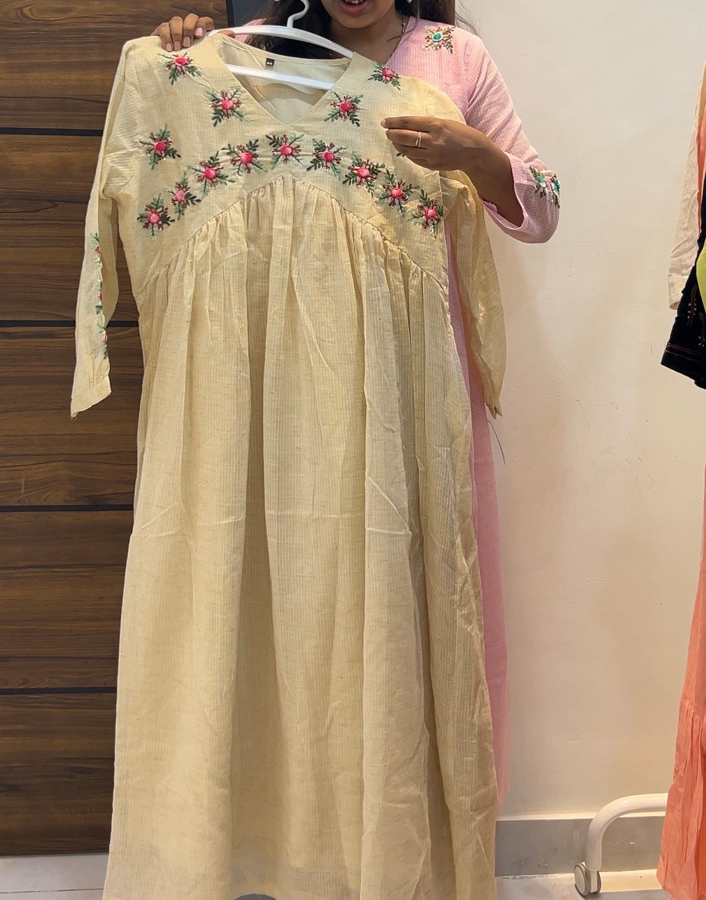 Premium Kota Embroidered Three-Piece Kurta Set