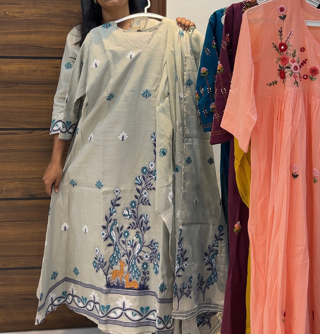 Premium Jamdani Three-Piece Kurta Set