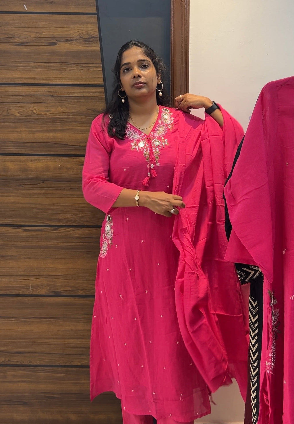 Premium Mal Cotton Full-Length A-Line Three-Piece Kurta Set