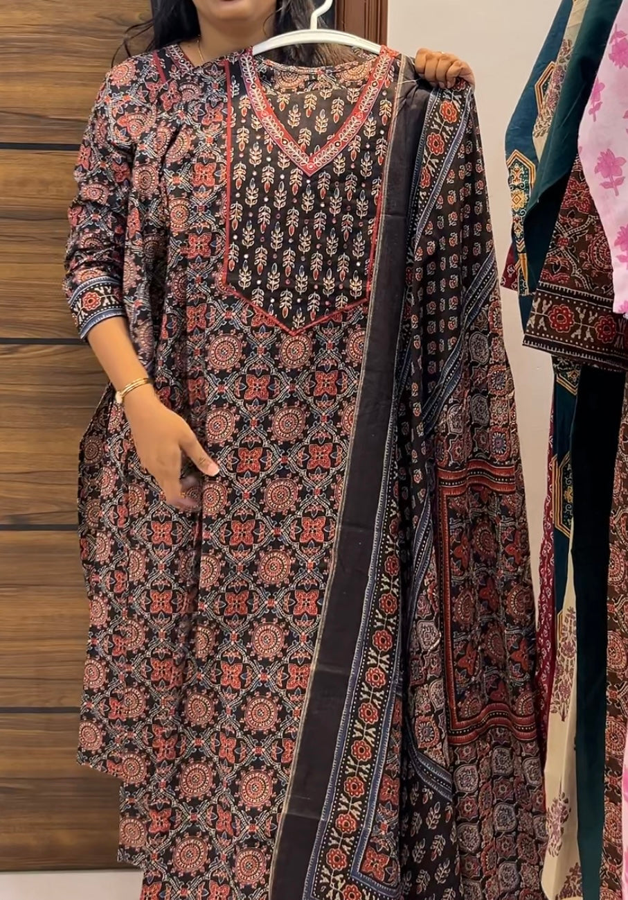 Pure Jaipur Cotton Three-Piece Kurta Set