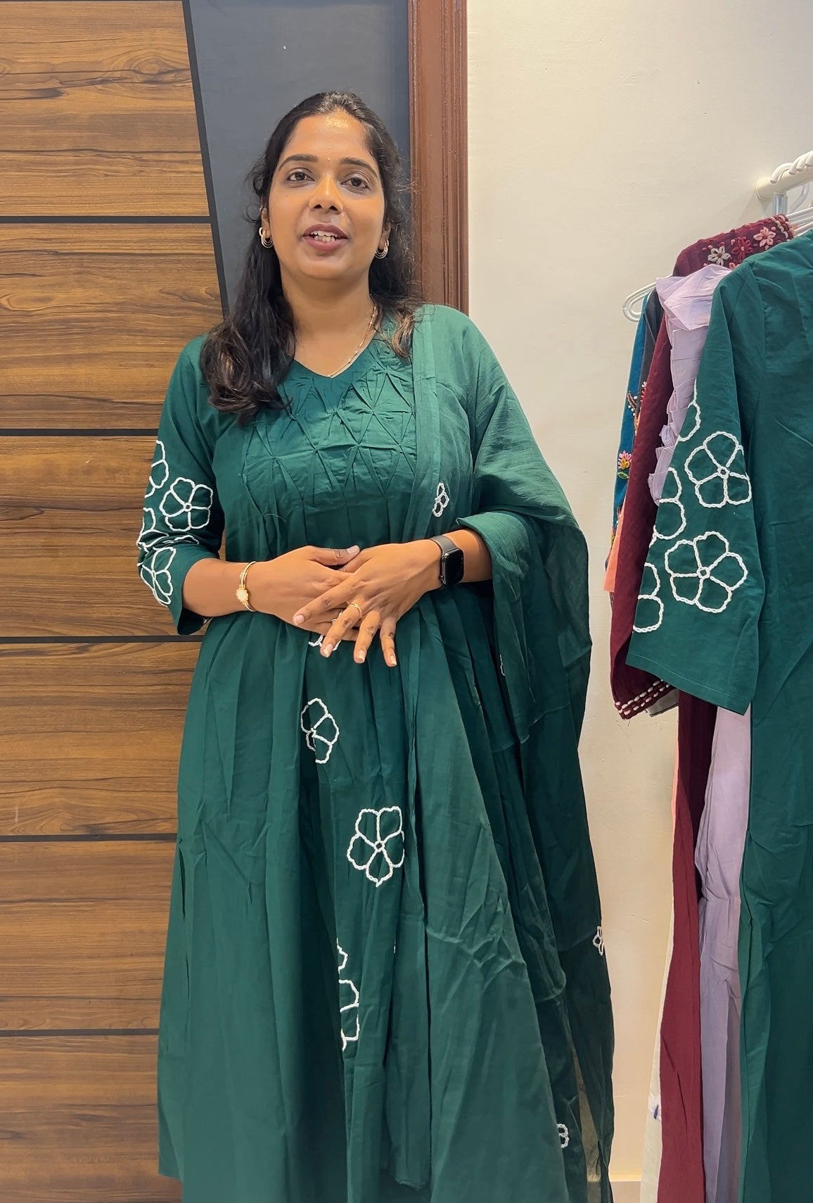 Beautiful Cotton Embroidered Three-Piece Kurta Set