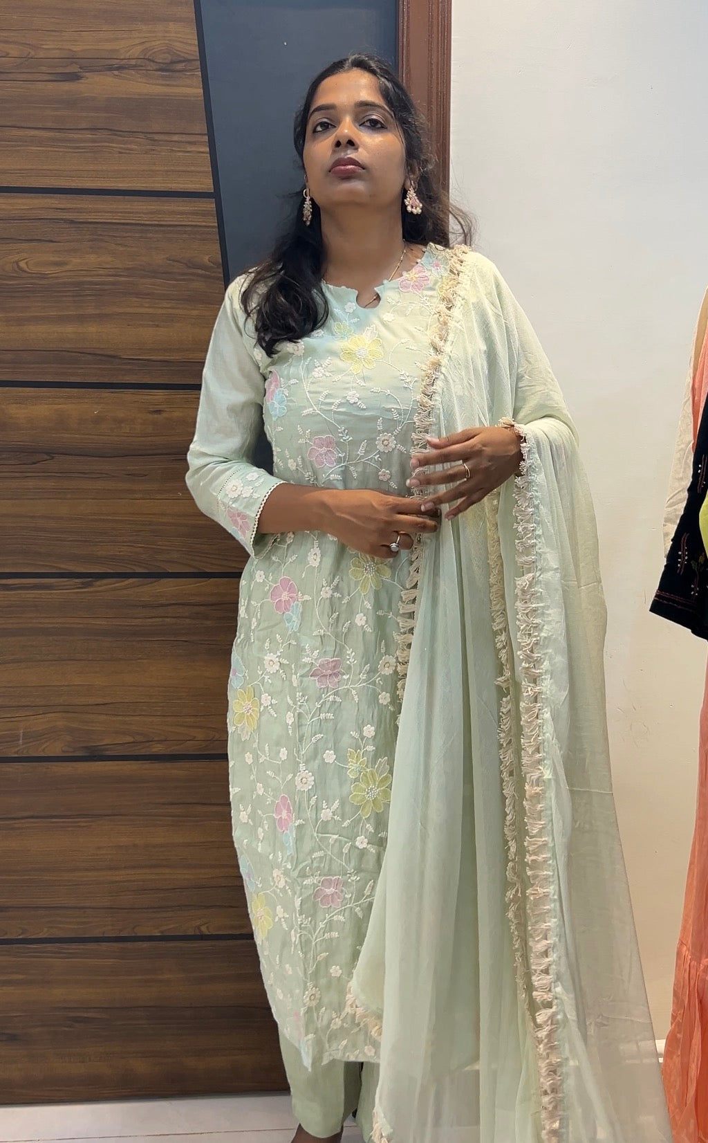 Premium Mul Chanderi Party Wear Three-Piece Kurta Set